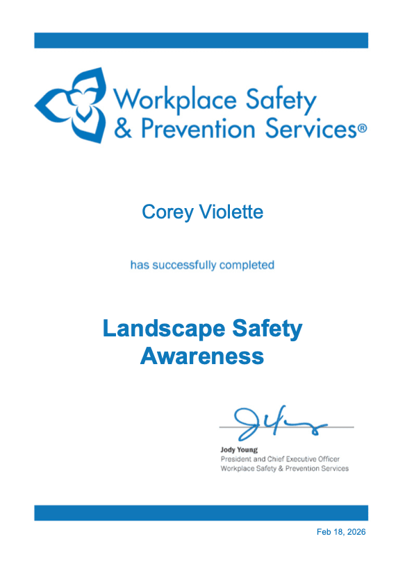Landscaping Safety Certificate preview